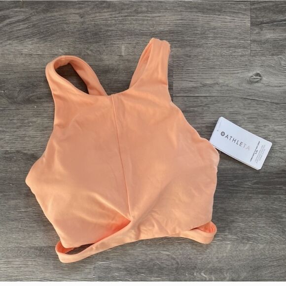 NWT Athleta Conscious Crop Cut Out Bra D-DD "Bright Peach" - Picture 6 of 12